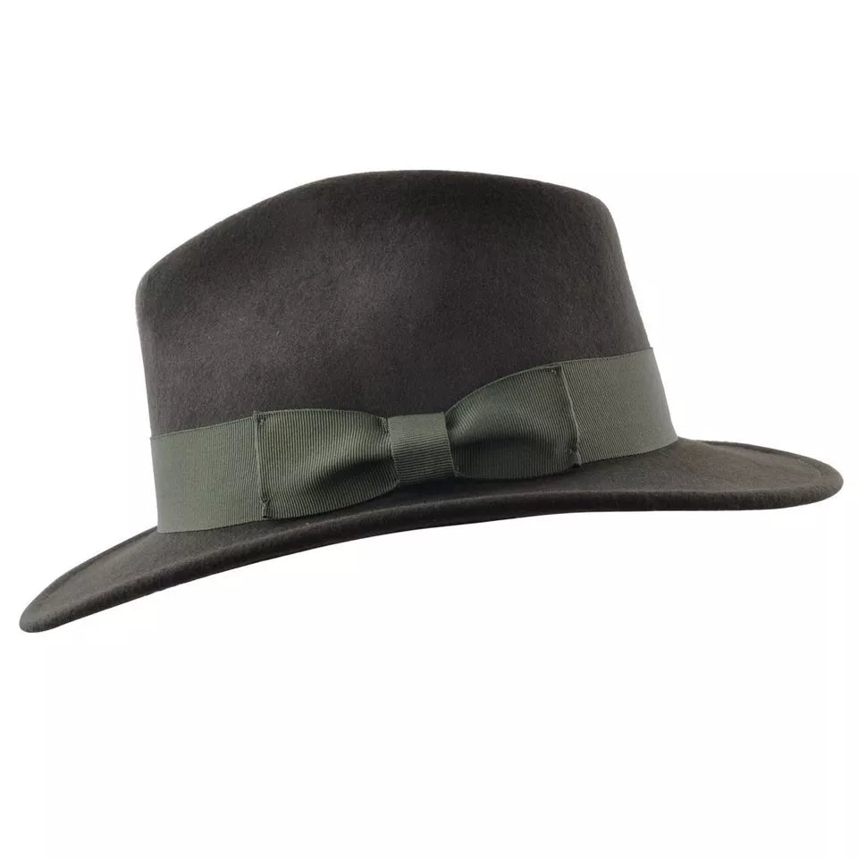 Crushable Fedora Hat with Grosgrain Band - Dark Green - Stylish & Practical X-Large - 61cm, 7 3/4