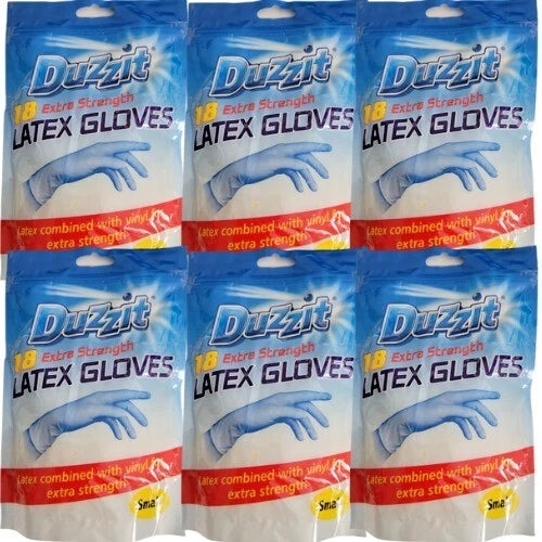 3 packs x 18 pcs Duzzit Extra Strength Latex & Vinyl Blend Gloves - Large Size
