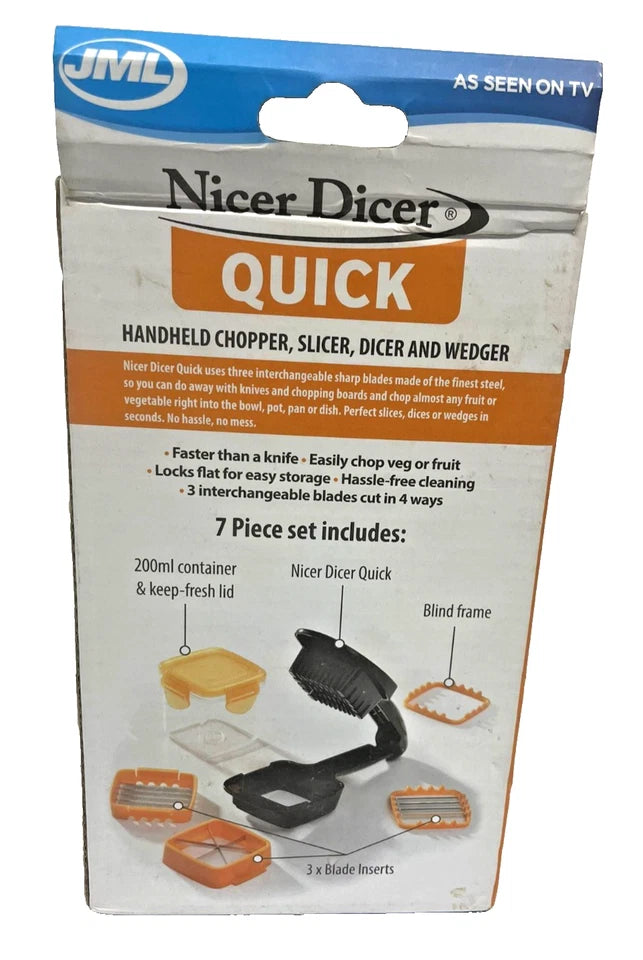JML Nicer Dicer Quick Handheld Chopper Slicer Dicer & Wedger Set