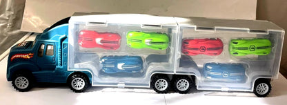 Kids Truck Toy Car Carrier with 6 Mini Cars