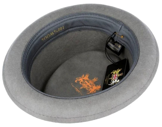Crushable Diamond Crown Pork Pie Hat – Grey | Size Medium 57cm | DC310GRY