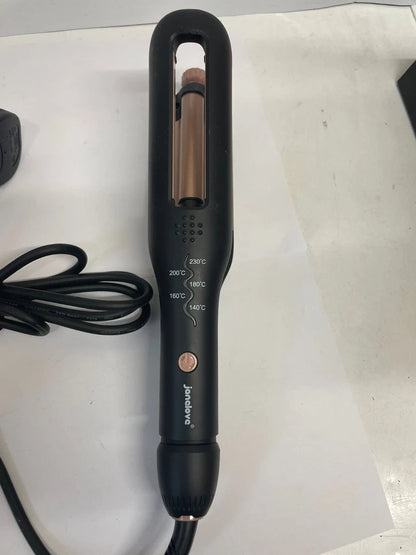Janelove 4-in-1 Hair Waver & Straightener – Black/Rose Gold | Adjustable Heat 140–230°C
