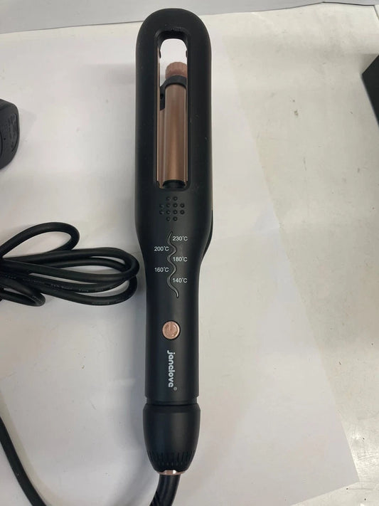 Janelove 4-in-1 Hair Waver & Straightener – Black/Rose Gold | Adjustable Heat 140–230°C