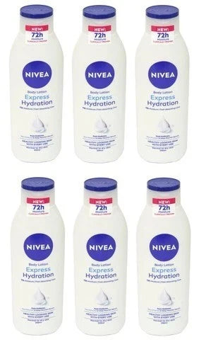 6x NIVEA Express Hydration Body Lotion Normal to Dry Skin 250ml