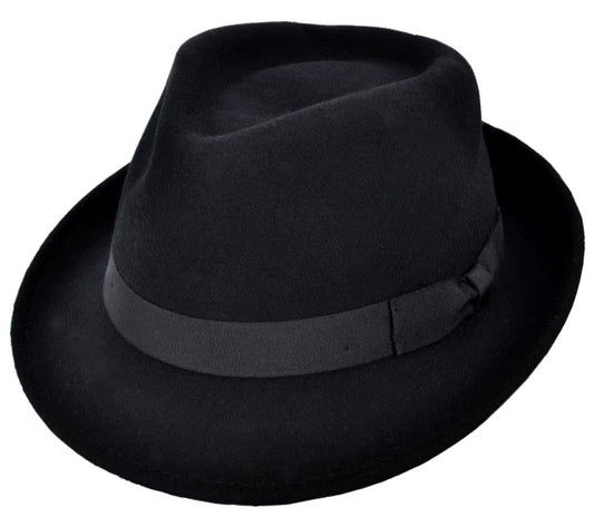 Crushable Wool Felt Trilby Hat – Black | Size Small 55cm | TY303