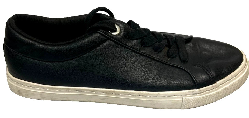 M&S Low Top Leather Trainers Black UK 5.5/ US 7.5M Lace Up Casual Shoes
