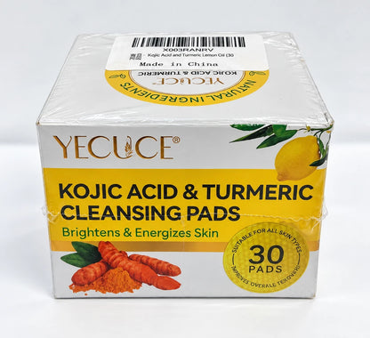 Yecuce Kojic Acid & Turmeric Cleansing Pads – 30 Pads