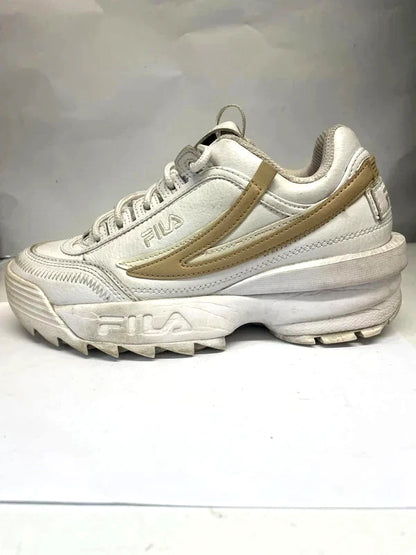 FILA Trainers White Tan UK 5 EU 38 Chunky Sneakers Casual Shoes Retro