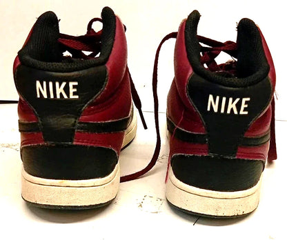 Nike Court Vision Mid Trainers Burgundy & White UK 7 / EU 41 High Top Sneakers