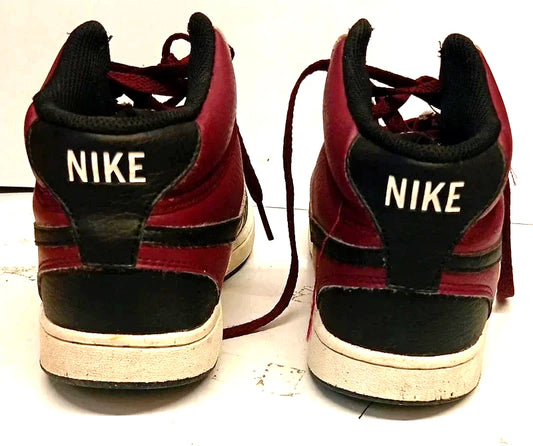 Nike Court Vision Mid Trainers Burgundy & White UK 7 / EU 41 High Top Sneakers