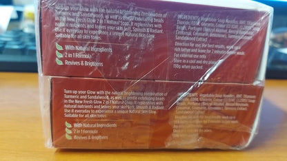 FreshGlow Natural Soap – Turmeric & Sandalwood (4 Pack)