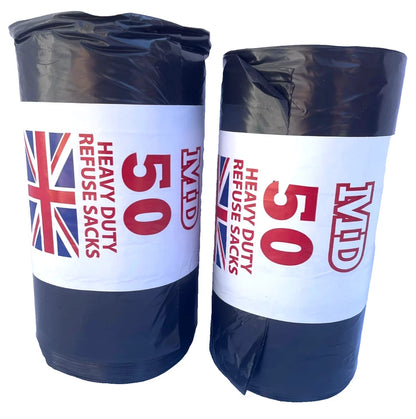 2x MD 50 Heavy Duty Refuse Sacks Rolls – 70x83cm Strong Bin Bags