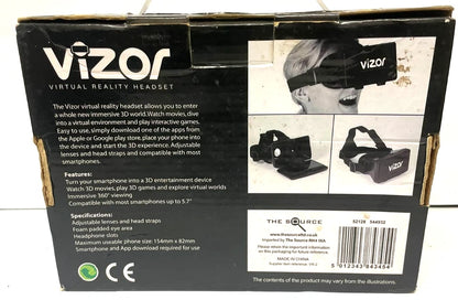 Vizor Smartphone Virtual Reality VR Headset 3D Games Movies 360° Viewing