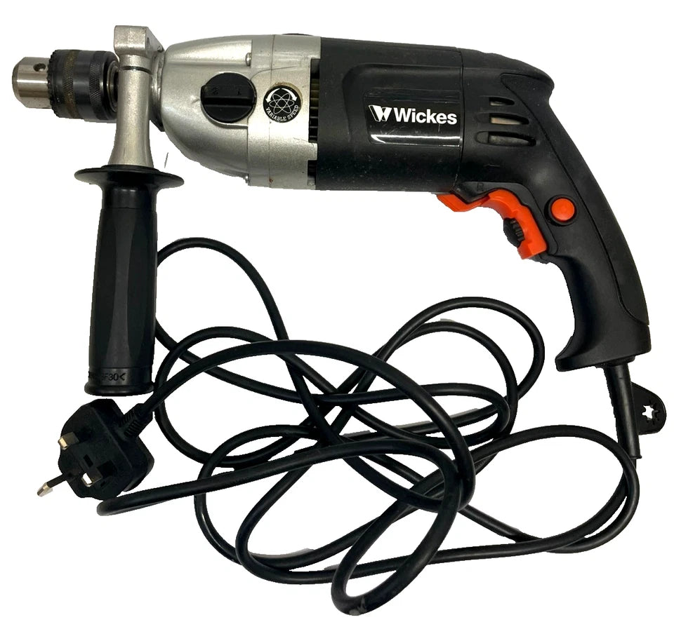 Wickes 1100W Corded Electric Hammer Drill – 13mm Chuck (with Case & Bits)