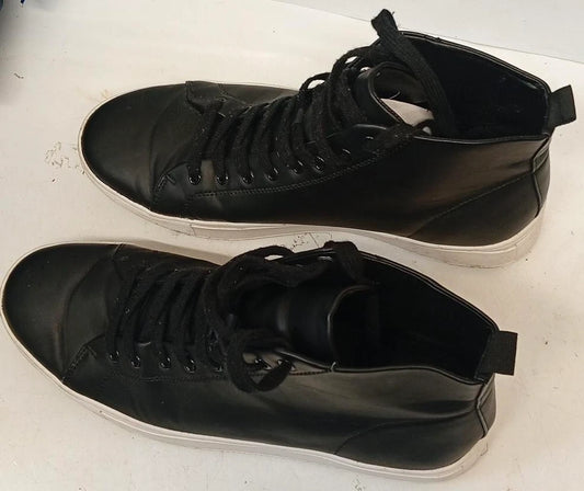 Hobbs London Black Leather High Top Trainers Size EU 41 UK 7