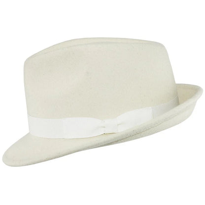 Unisex Mens Women Vintage Classic 100% Felt Wool Fedora Trilby Hat X-Large 61cm