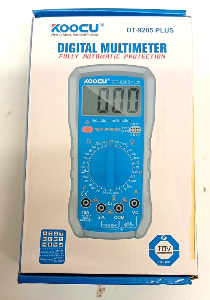 DT-9205 Digital Multimeter - Fully Automatic Protection
