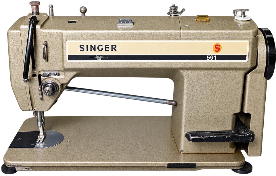 Singer 591 Industrial Sewing Machine With Table Motor Pedal - Belt Missing