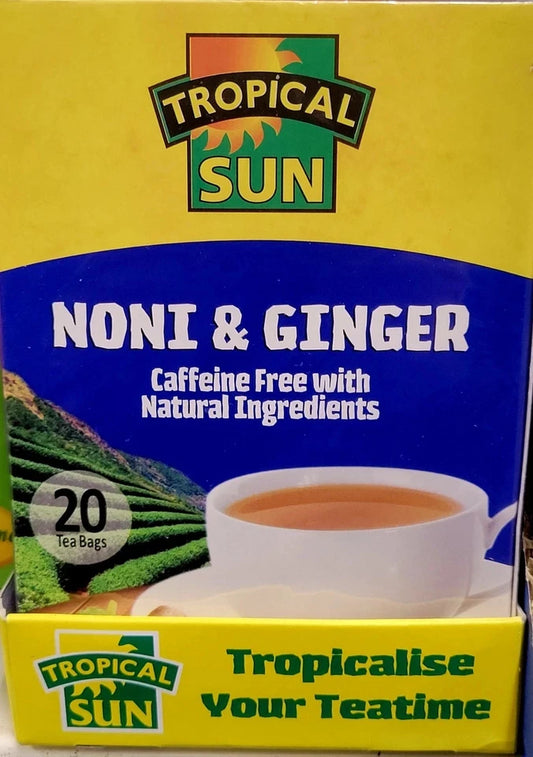 6 x Tropical Sun Noni Ginger Tea Caffeine-Free, 20 Tea Bags Each