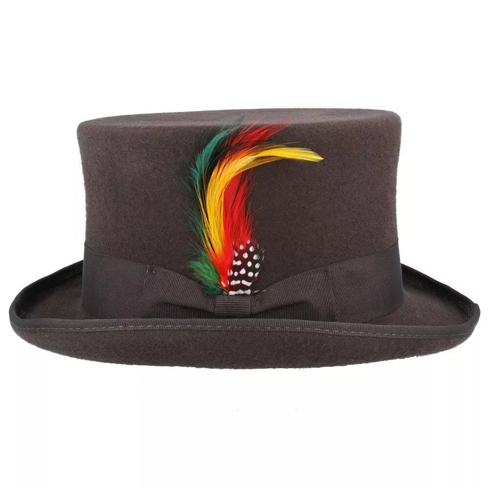 Wool Felt Top Hat - BROWN - Medium: 57cm (7 1/4)