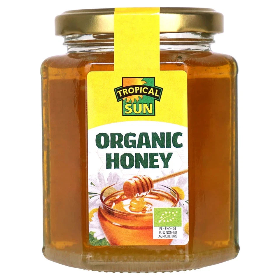 Tropical Sun Organic Honey 340g – Organic Honey for Tea, Toast, Baking & Cooking