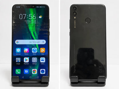Honor 8X JSN-L21 64GB 4GB RAM Black Android Phone Cracked Screen - Working
