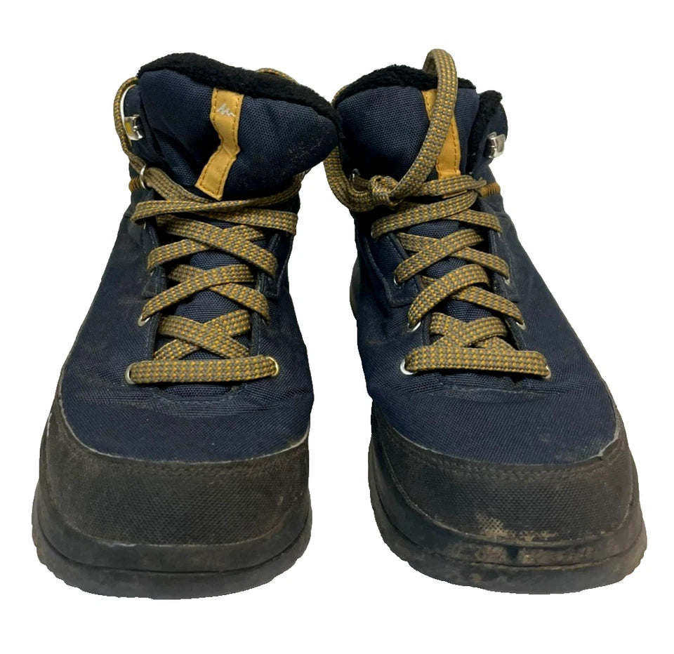 Quechua Blue Yellow Hiking Boots UK 8 EU 42 - Outdoor Walking Shoes