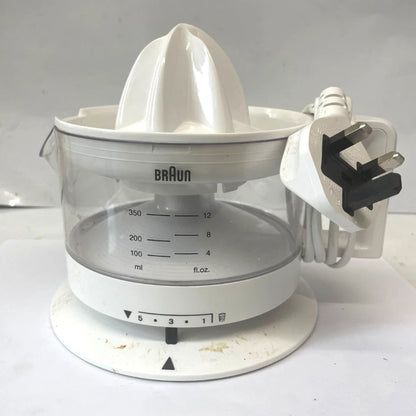 Braun CJ3000 Electric Citrus Juicer – White Compact Juice Extractor