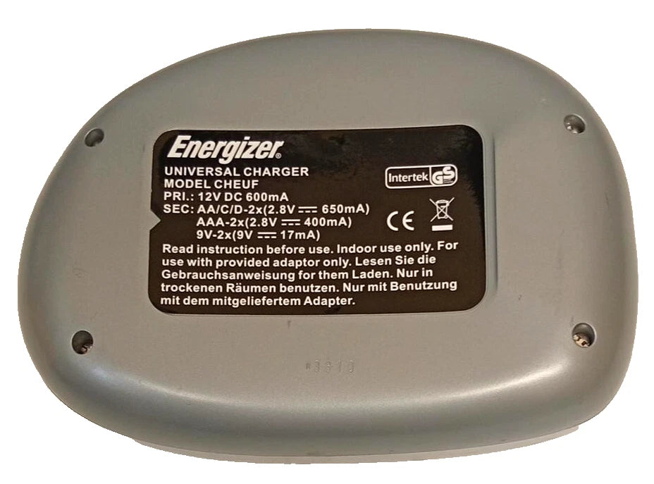 Energizer Universal Battery Charger AA AAA C D 9V Model CHEUF