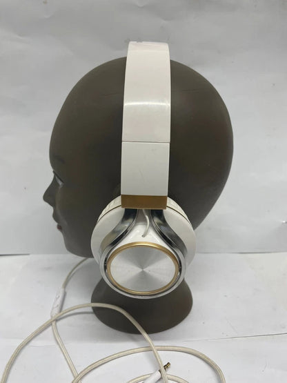 Biensound Over Ear Headphones White Gold Wired Stereo Headphones With Mic