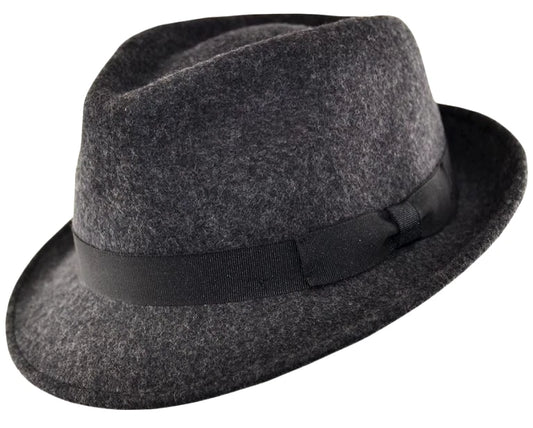 Crushable Felt Trilby Hat – Mix Charcoal | Size X-Large 61cm | TY303MXCHAR