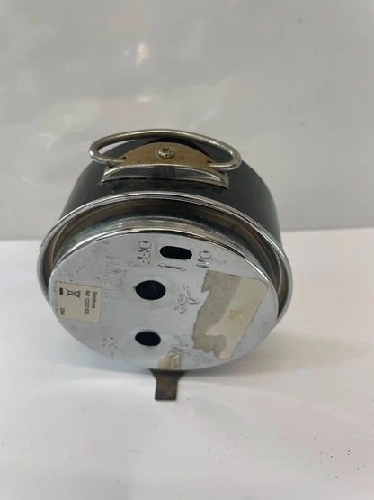 Vintage Greenwich England Mechanical Alarm Clock Black Silver Wind-Up Table Clock