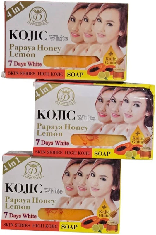x3 KOJIC Herbal Soap,Papaya, Honey, Lemon Gluta Papaya Arbutin,Skin Series, daily